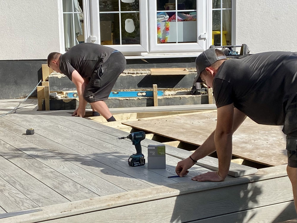 Garden landscaping, garden build. The Essex Garden Co team hard landscaping.