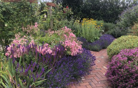The-Essex-Garden-Co–garden-Maintenance Large flower beds filled with planting for garden maintenance.