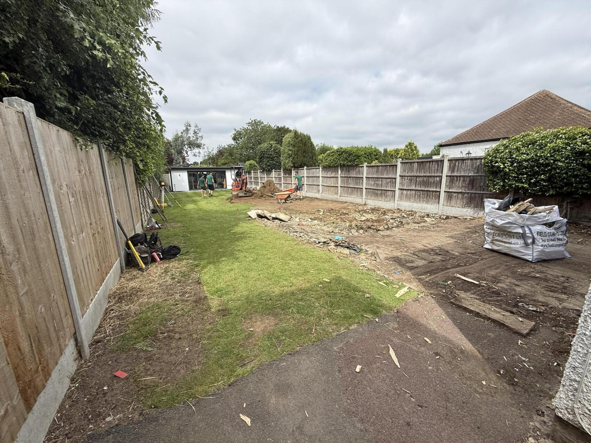 Garden before it's transformed by The Essex Garden Co. Professional garden designers and expert landscapers. Corbetts Avenue, Upminster. Essex.